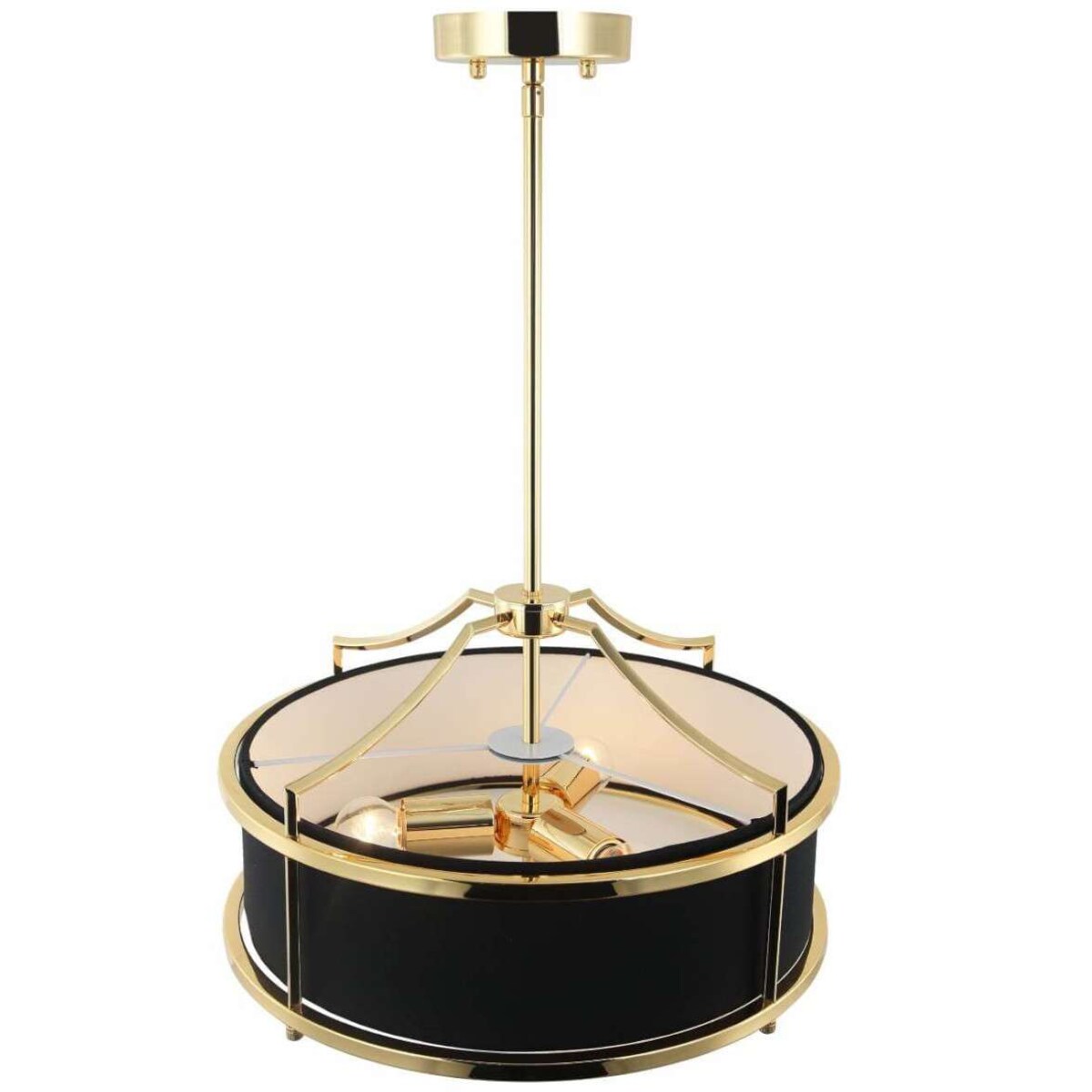 LAMPA okrągła Stanza Gold Nero S Orlicki Design wisząca OPRAWA abażurowa w stylu klasycznym czarna złota