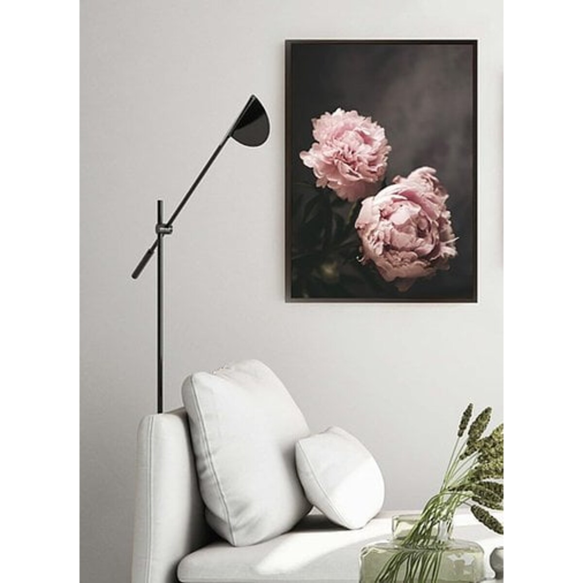 Poster Story, Plakat, Obraz - Różowe Piwonie na Ciemnym Tle, wymiary 70 x 100 cm