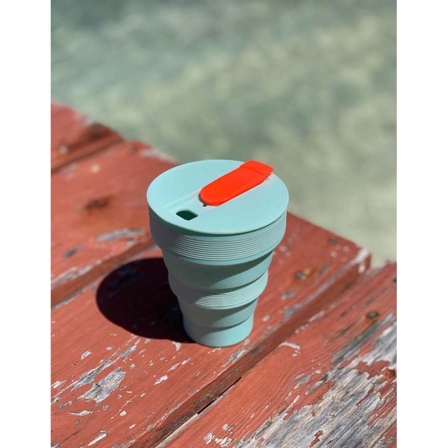 Składany silikonowy kubek miętowy, 350 ml, Lund London