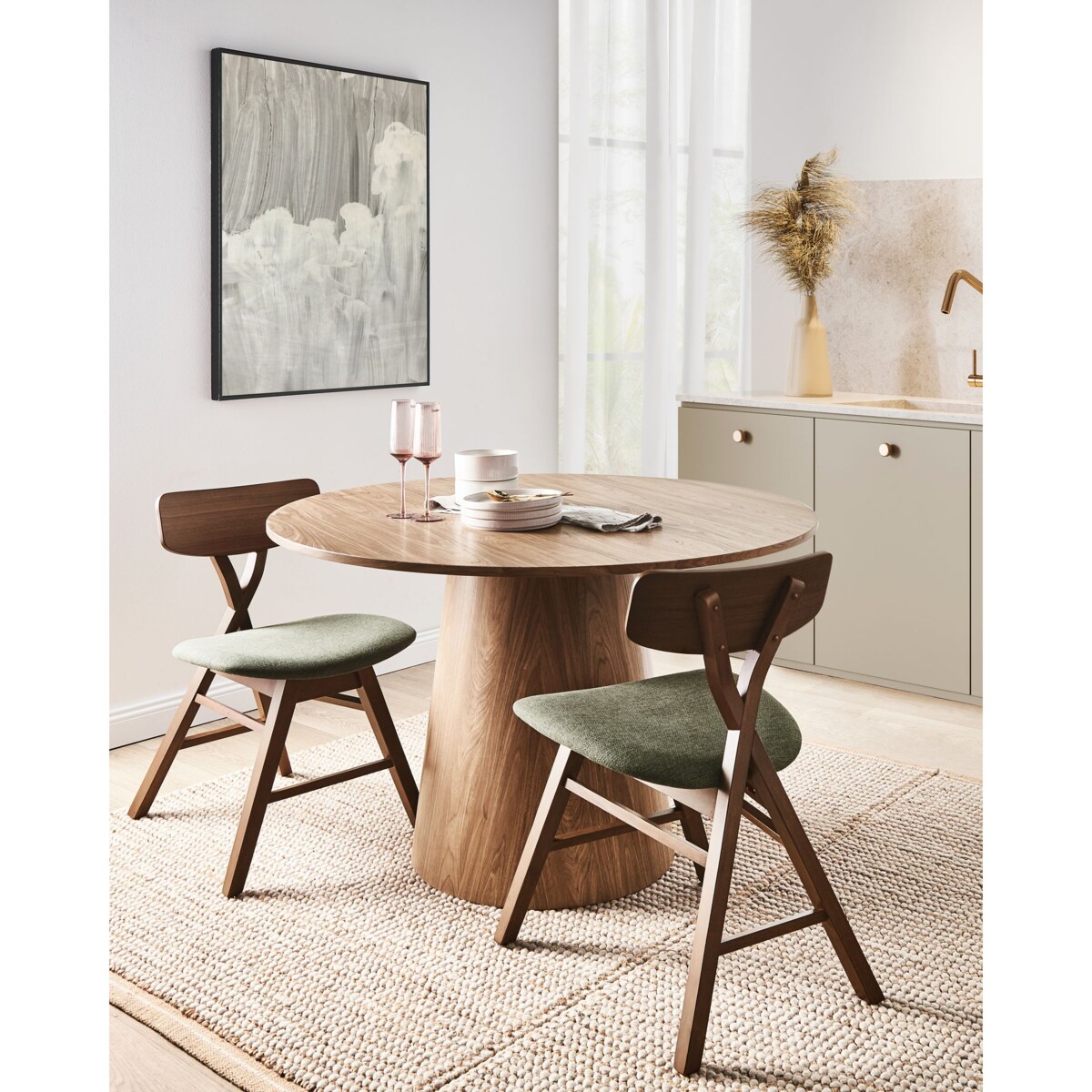 Zestaw 2 krzeseł do jadalni LELAND Drewno Ciemnobrązowy