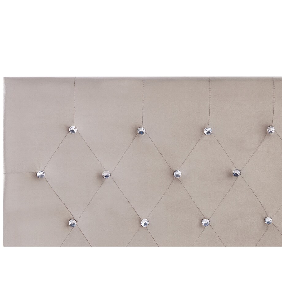 Łóżko z pojemnikiem welurowe 180 x 200 cm beżowoszare AMIENS