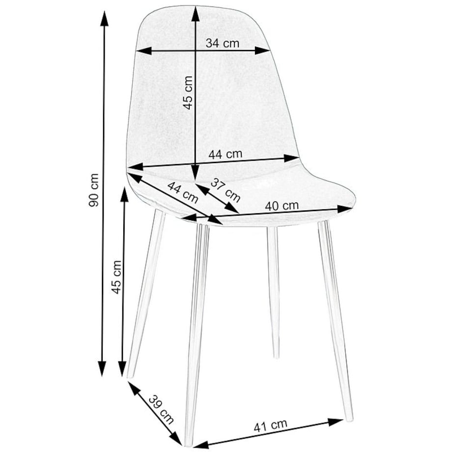 Krzesło tapicerowane ekoskóra szare nowoczesne do salonu