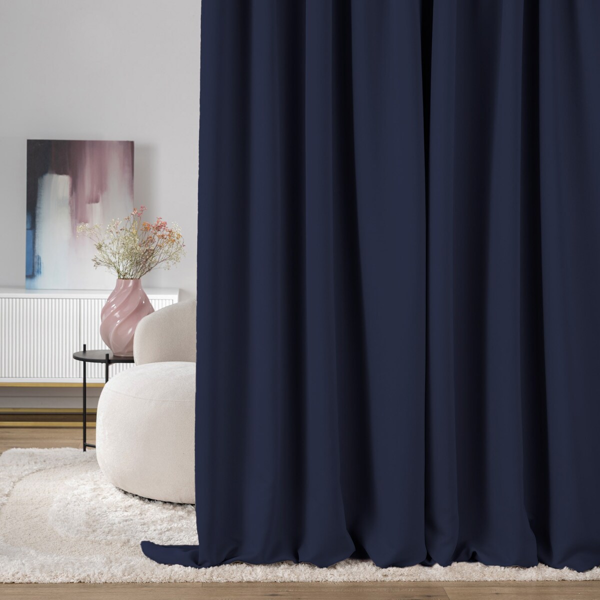 Zasłona zaciemniająca na taśmie marszczącej granatowy 140 x 280 cm 1 szt. 140x280 granatowy