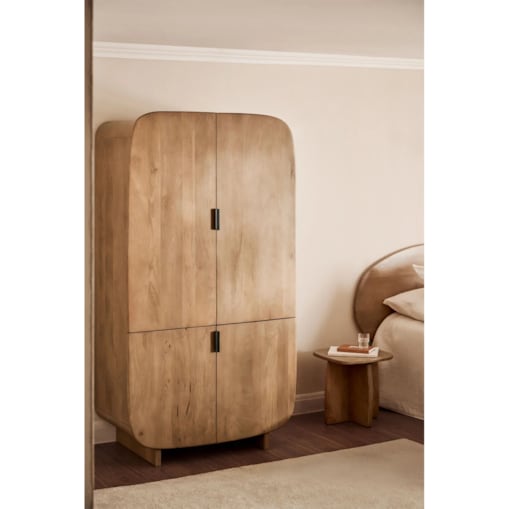 Szafa z drewna mango Agathe 200x110x60 cm naturalna