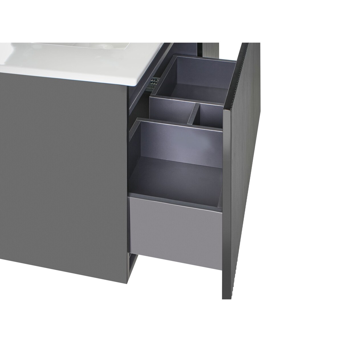 Szafka łazienkowa wisząca z umywalką TIETE 100 cm Czarny