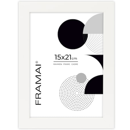 Ramka na zdjęcia 15x21 cm rama MDF biała ramki do zdjęć 21x15 cm FRAMAI®