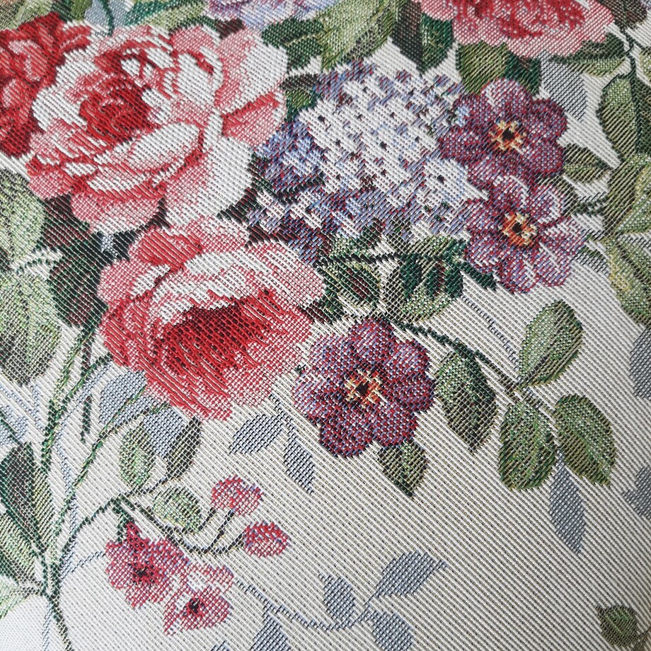 Poszewka Na Poduszkę Jasiek 45X45 Cm Żakardowa Dekoracyjna Ozdobna Róże