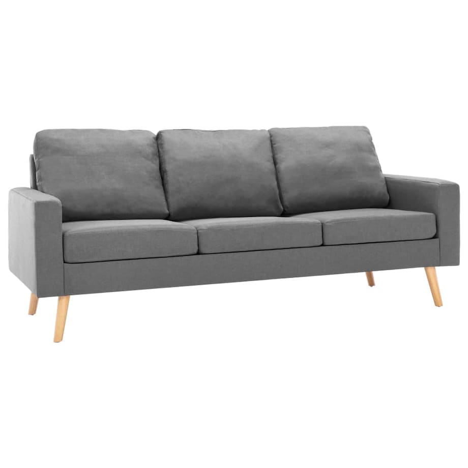 vidaXL 3-osobowa sofa, jasnoszara, tapicerowana tkaniną