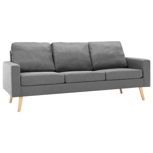 vidaXL 3-osobowa sofa, jasnoszara, tapicerowana tkaniną