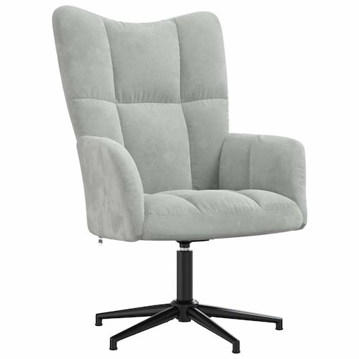 vidaXL Fotel, jasnoszary, obity aksamitem