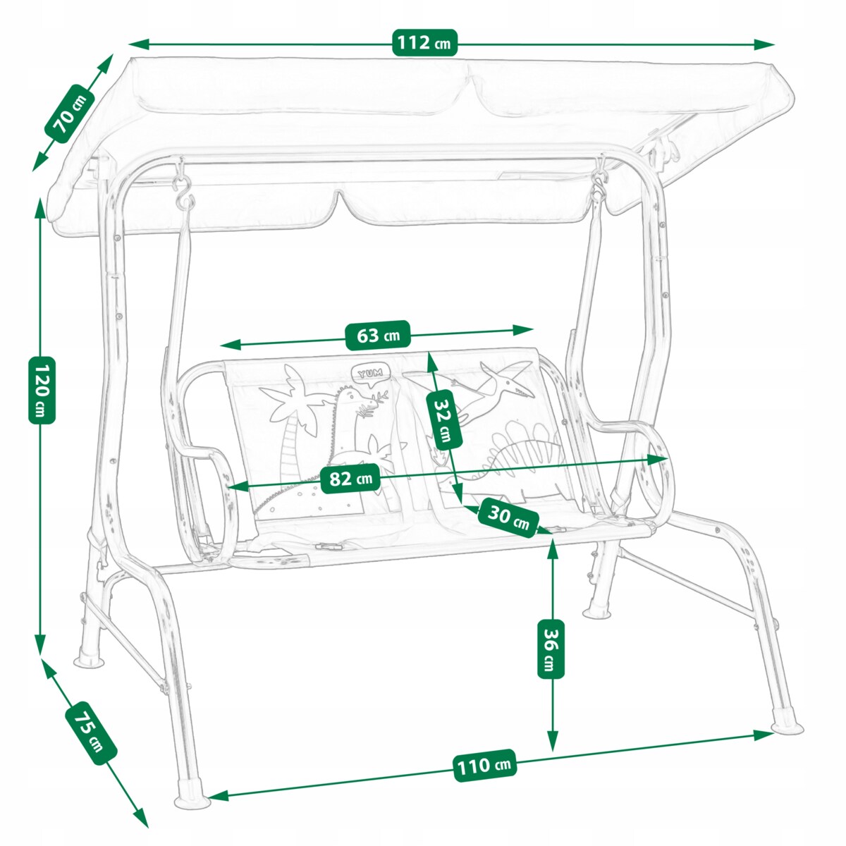Zestaw Mebli Ogrodowych Dla Dzieci Piknikowy Huśtawka