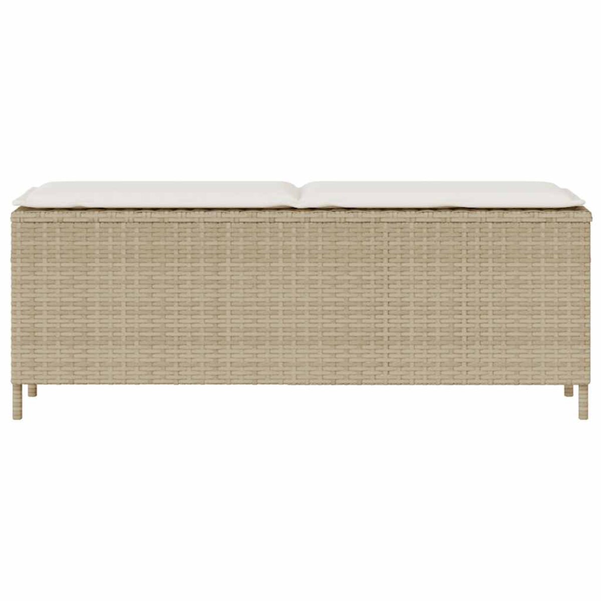 vidaXL Ławka ogrodowa z poduszką beżowa 110x30x40,5 cm polirattan