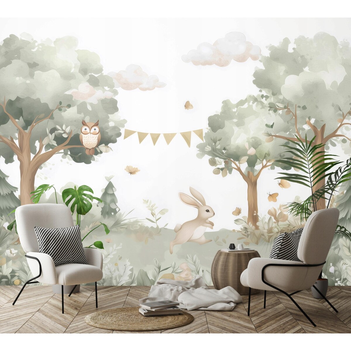 Fototapeta Dla Dzieci Na Flizelinie Las Sowa Zielony 400x280