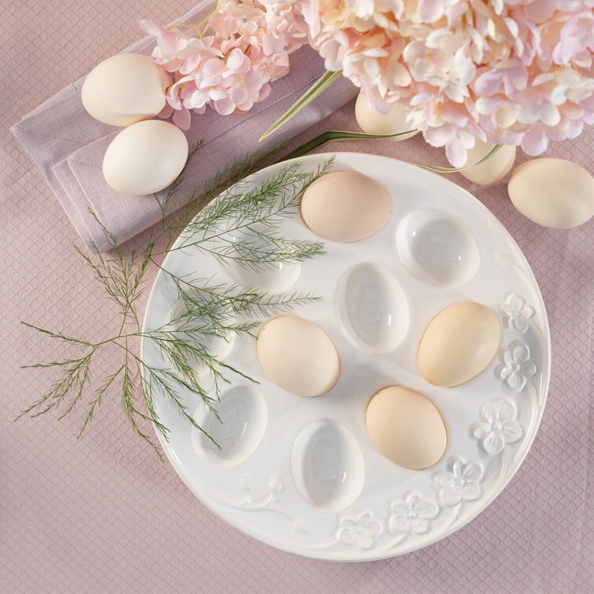 VILLA ITALIA Talerz na jajka ceramiczny 25,5 cm TIVOLI