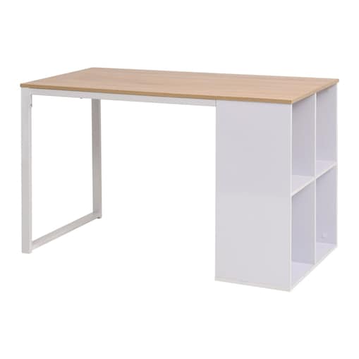 vidaXL Biurko 120 x 60 x 75 cm, kolor dębowy i biały