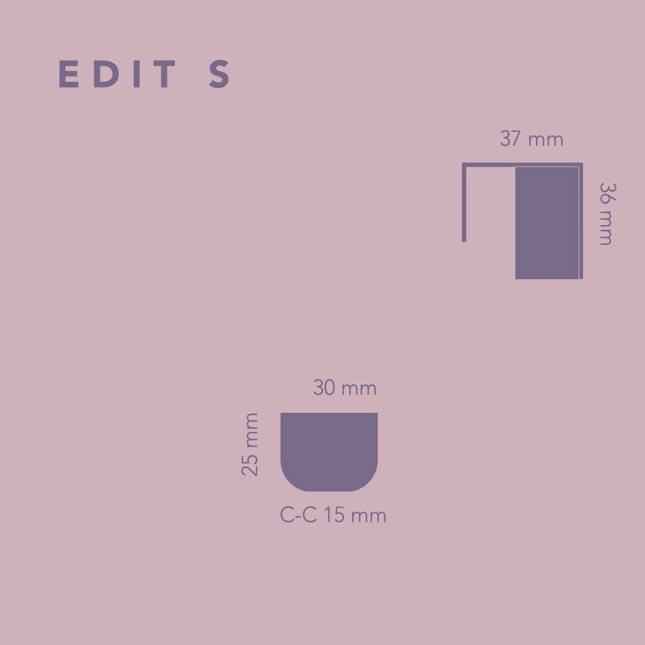 EDIT S uchwyt meblowy krawędziowy mosiężny szczotkowany nielakierowany