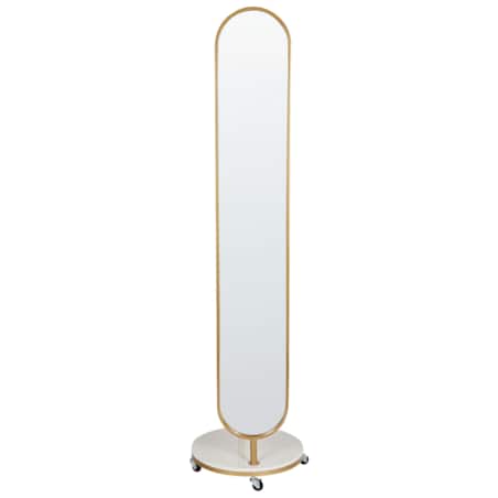 Wieszak stojący z lustrem złoty LORENA