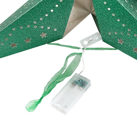 Zestaw 2 dekoracji wiszących LED MOTTI Gwiazda 45 cm Szmaragdowy