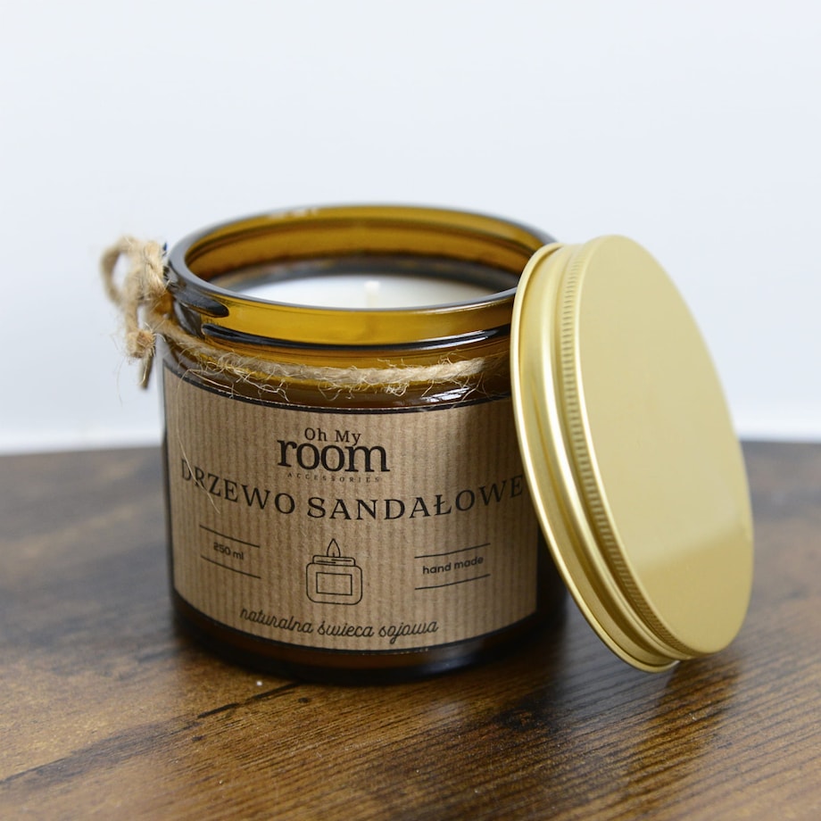 Świeczka Świeca Sojowa Dekoracyjna Drzewo Sandałowe 250 Ml