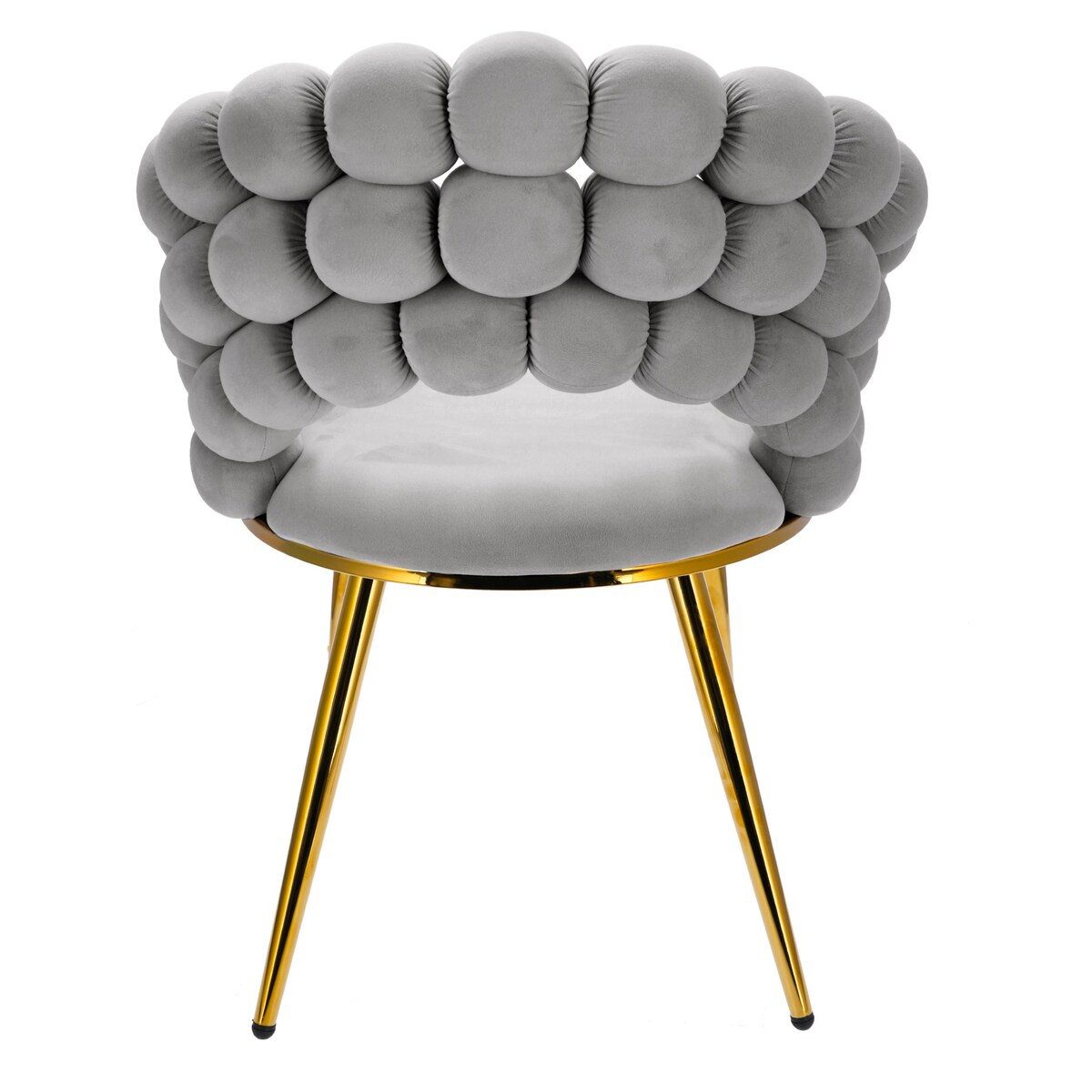 Krzesło welurowe BELLA tapicerowane szare