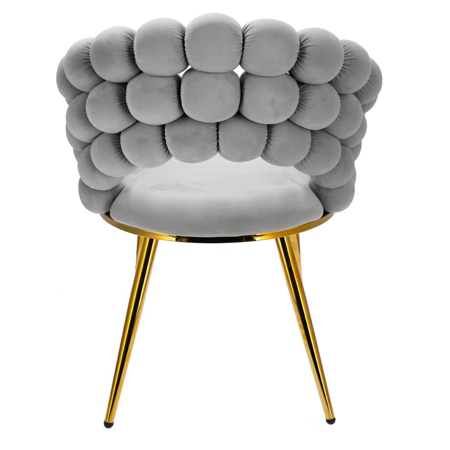 Krzesło welurowe BELLA tapicerowane szare