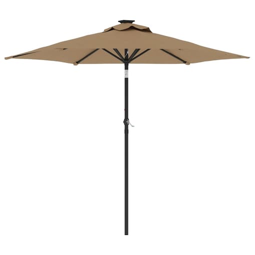 vidaXL Parasol ogrodowy na stalowym słupku, taupe, 225x225x212 cm