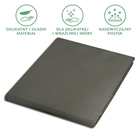 Prześcieradło satynowe bez gumki 200x220 kolor Szary