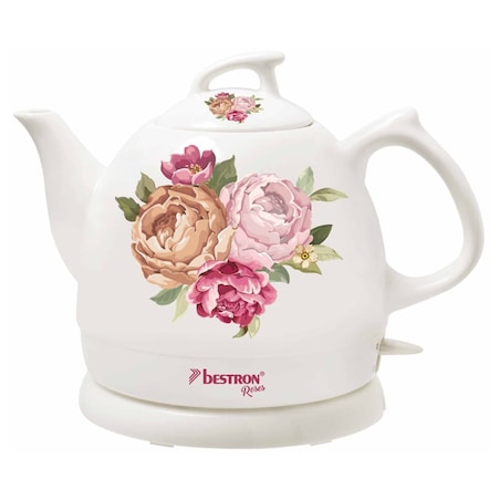Bestron Ceramiczny czajnik elektryczny, DTP800RO, biały 0,8 L, róże