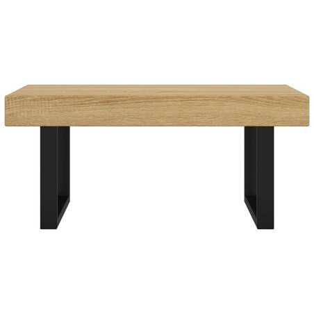 vidaXL Stolik kawowy, jasnobrązowo-czarny, 90x45x40 cm, MDF i żelazo