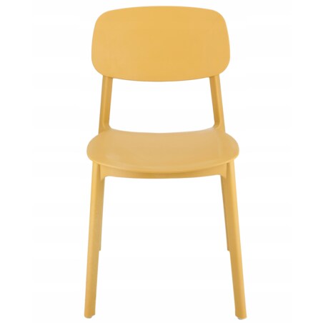 4 x Krzesło wygodne LARA plastikowe musztardowe