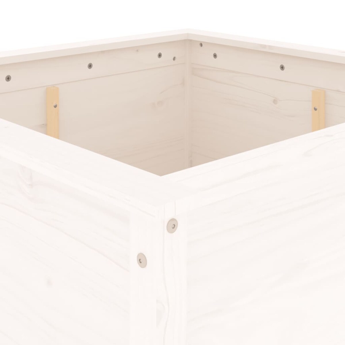 vidaXL Donica ogrodowa, biała, 82,5x82,5x78 cm, lite drewno sosnowe