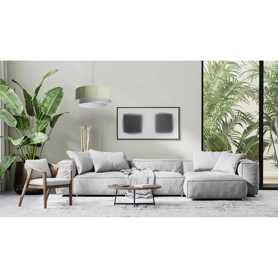 Lampa wisząca DUO LAMI LINE 40x16 zielona/kremowa