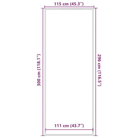 vidaXL Wycieraczka Paski Czarno-Szare 115x300 cm