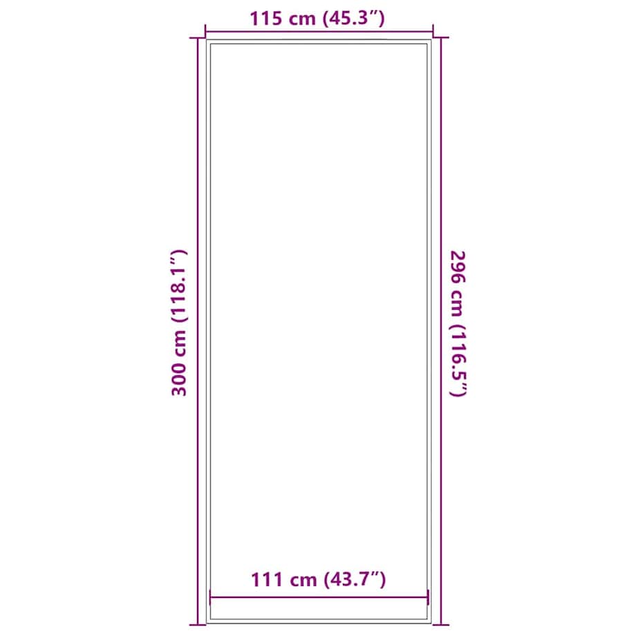 vidaXL Wycieraczka Paski Czarno-Szare 115x300 cm