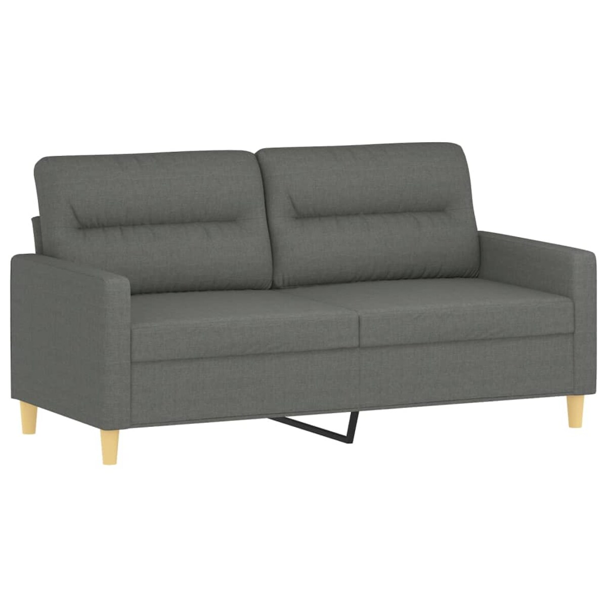 vidaXL 2-osobowa sofa z poduszkami, ciemnoszara, 140 cm, tkanina