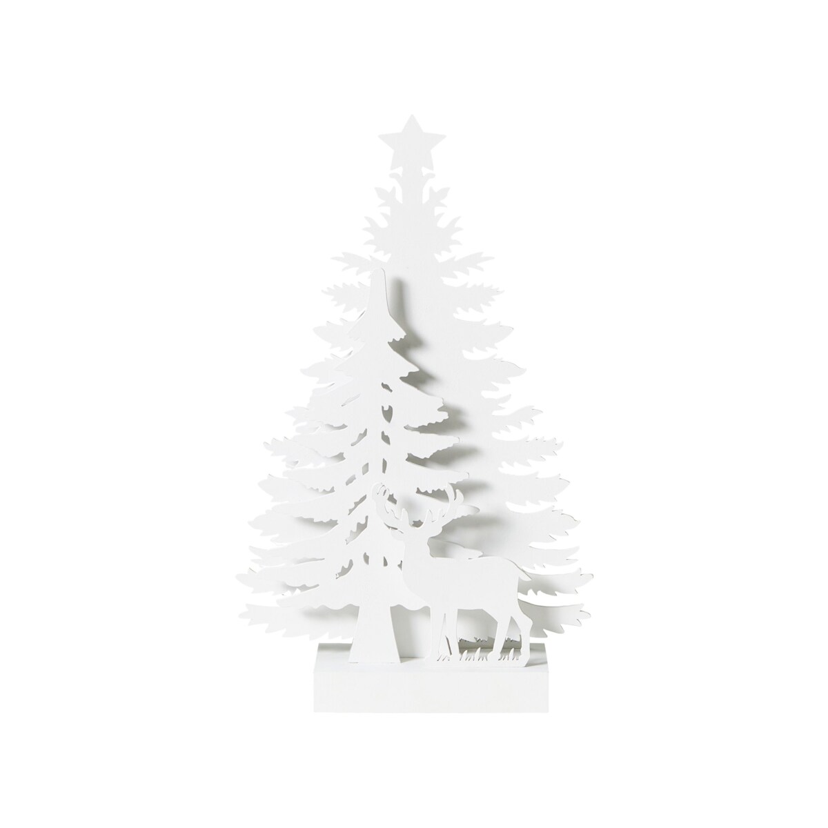 Dekoracja świąteczna LED FEMAN Choinka Renifer 36 cm Biały