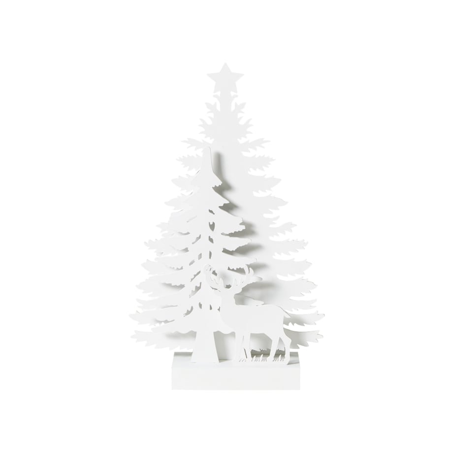Dekoracja świąteczna LED FEMAN Choinka Renifer 36 cm Biały