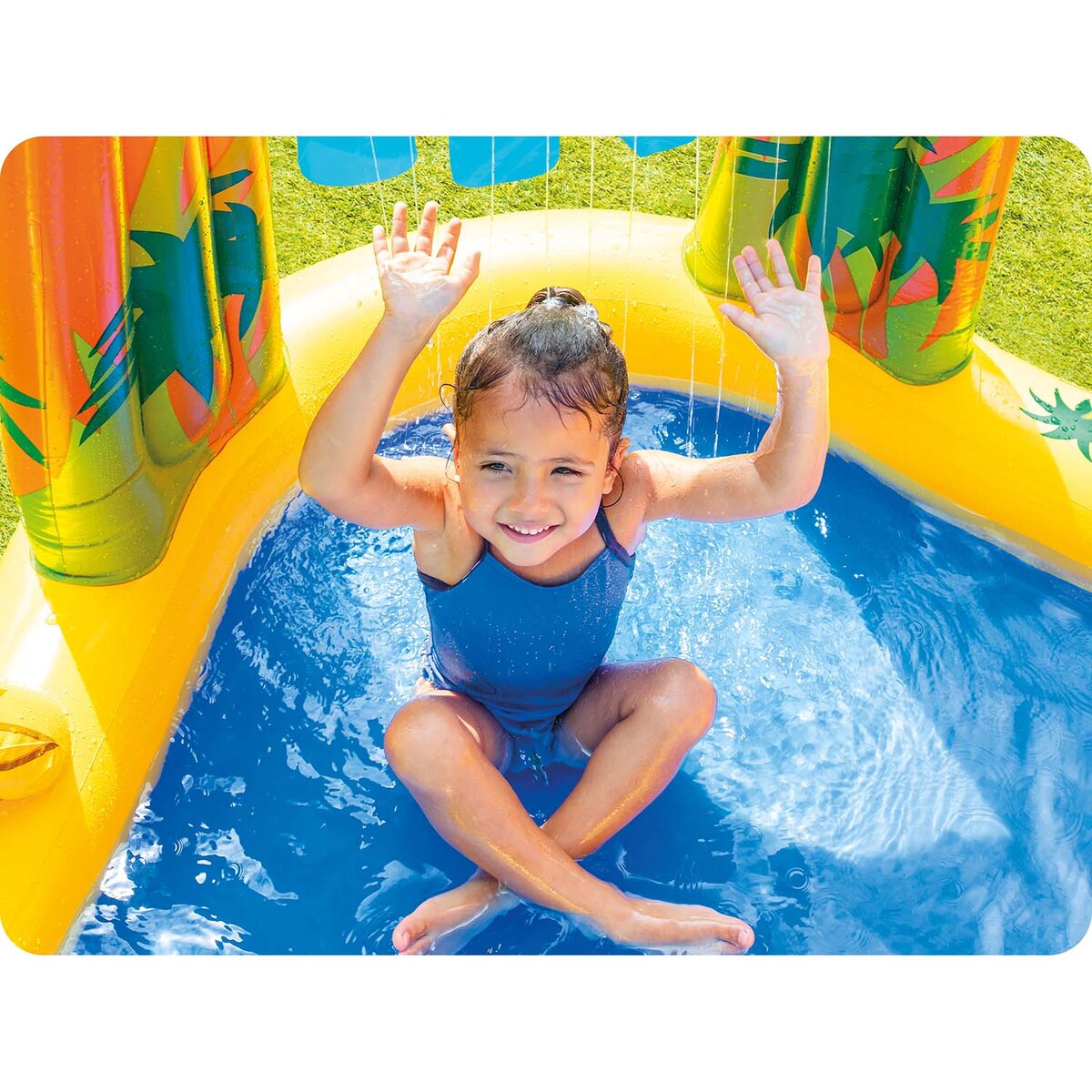 Basen plac zabaw dmuchany ze zjeżdżalnią dino + piłki Intex 57444