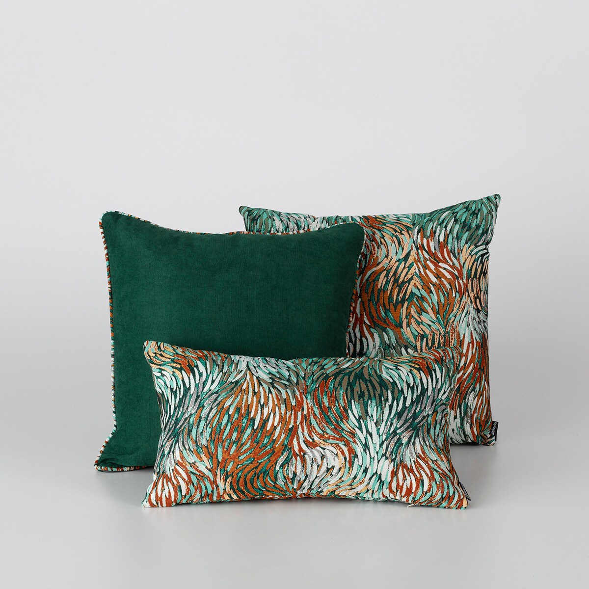 Zestaw poduszek do salonu Impressio green, 43x43/45x45/47x28 cm