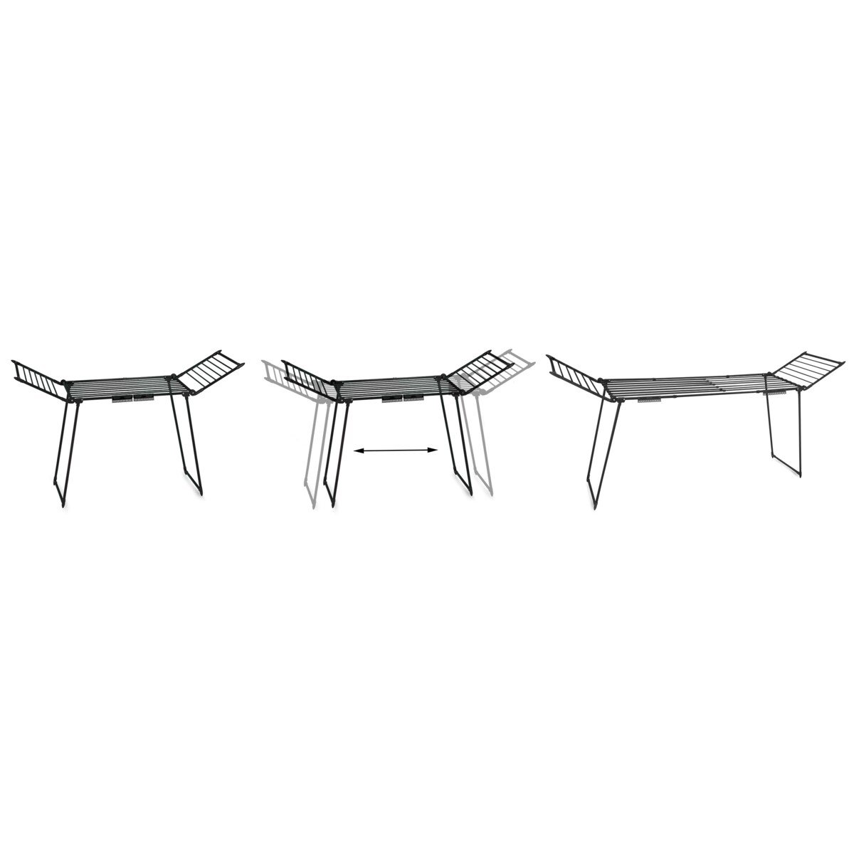 Suszarka na pranie rozkładana teleskopowa stojąca 27m Massido Lydia czarna