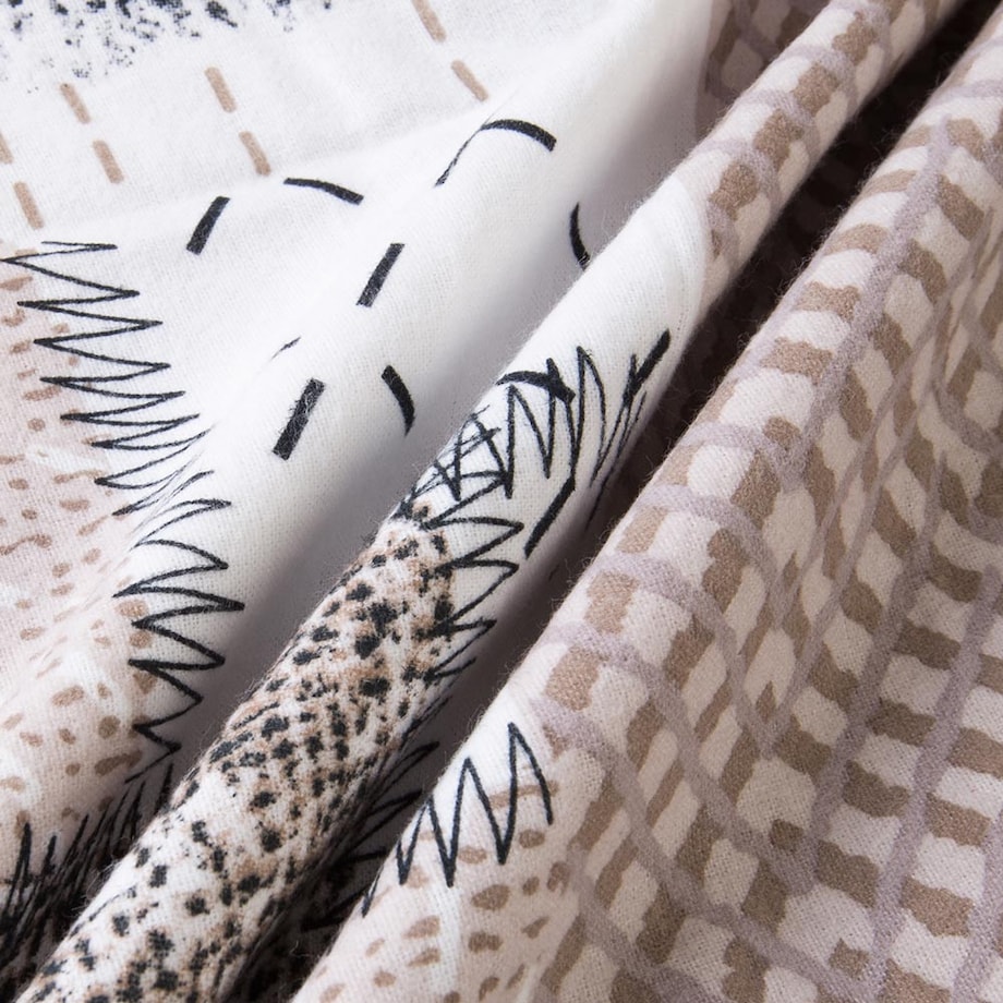 Pościel flanelowa 220x200 Ardela Beige kratka beżowa, Flanelove