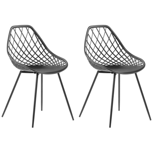 Zestaw 2 krzeseł do jadalni czarny CANTON