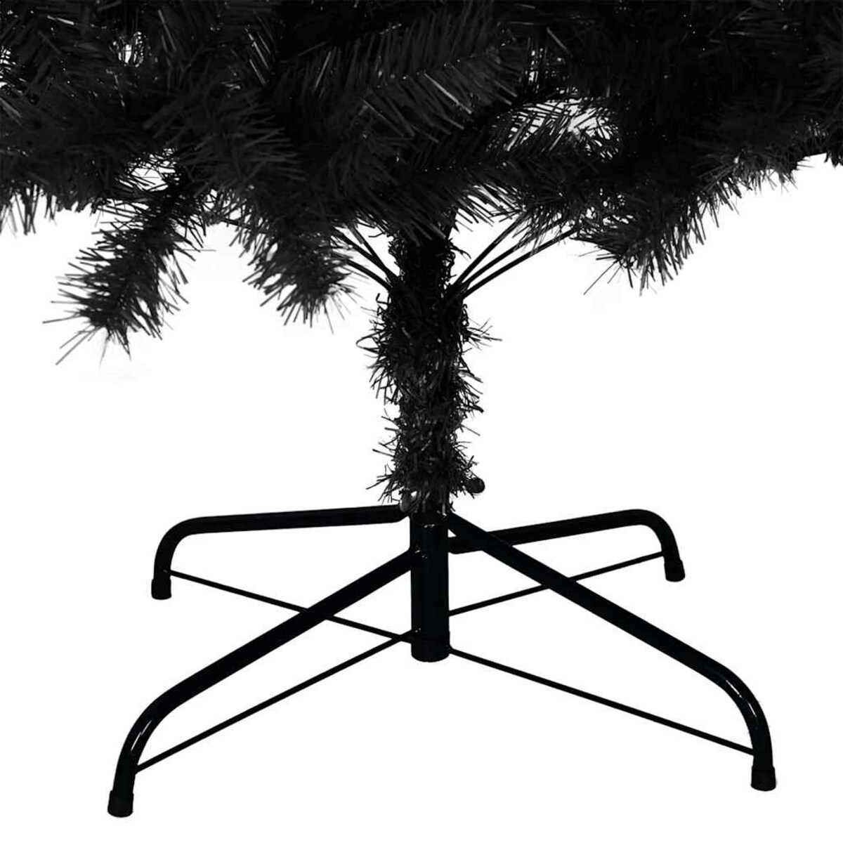 vidaXL Sztuczna choinka ze stojakiem, czarna, 180 cm, PVC