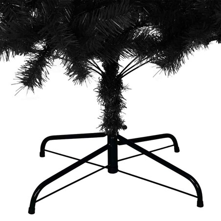 vidaXL Sztuczna choinka ze stojakiem, czarna, 180 cm, PVC