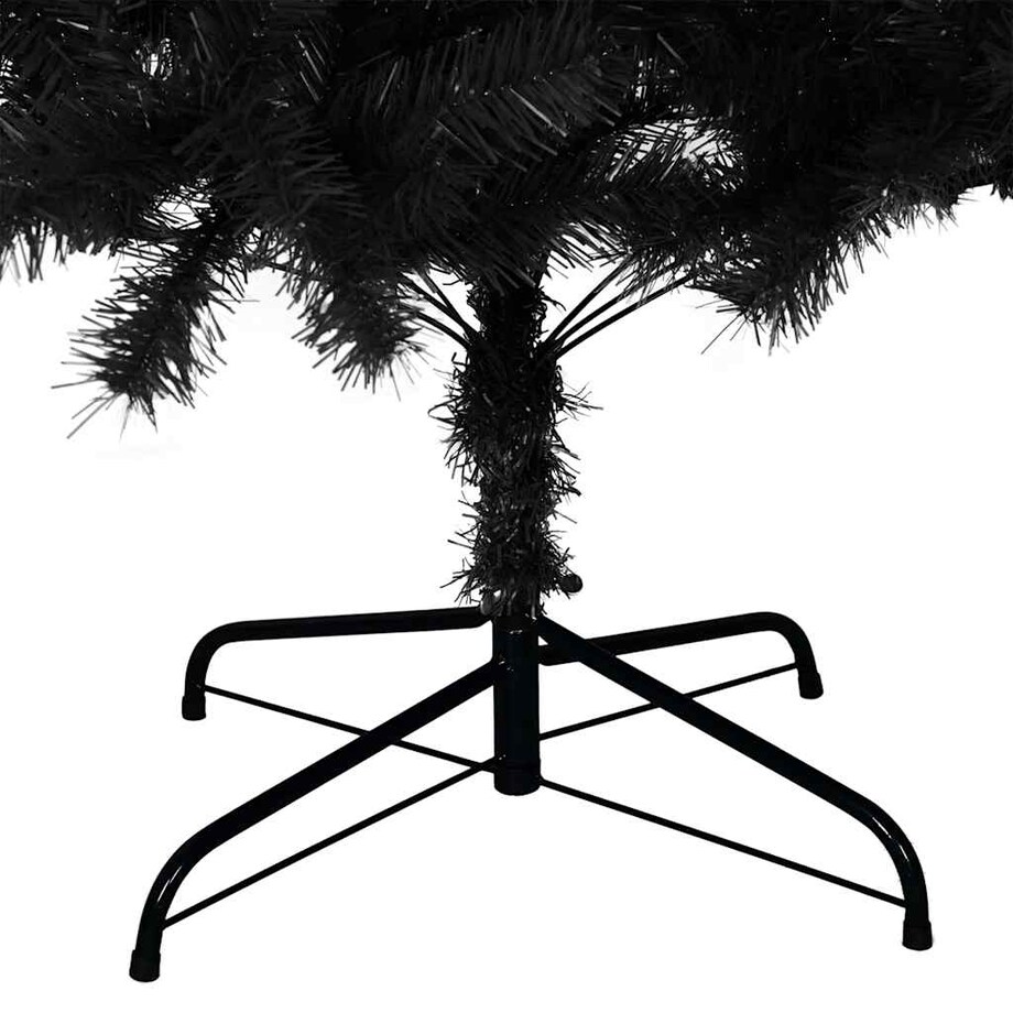 vidaXL Sztuczna choinka ze stojakiem, czarna, 180 cm, PVC