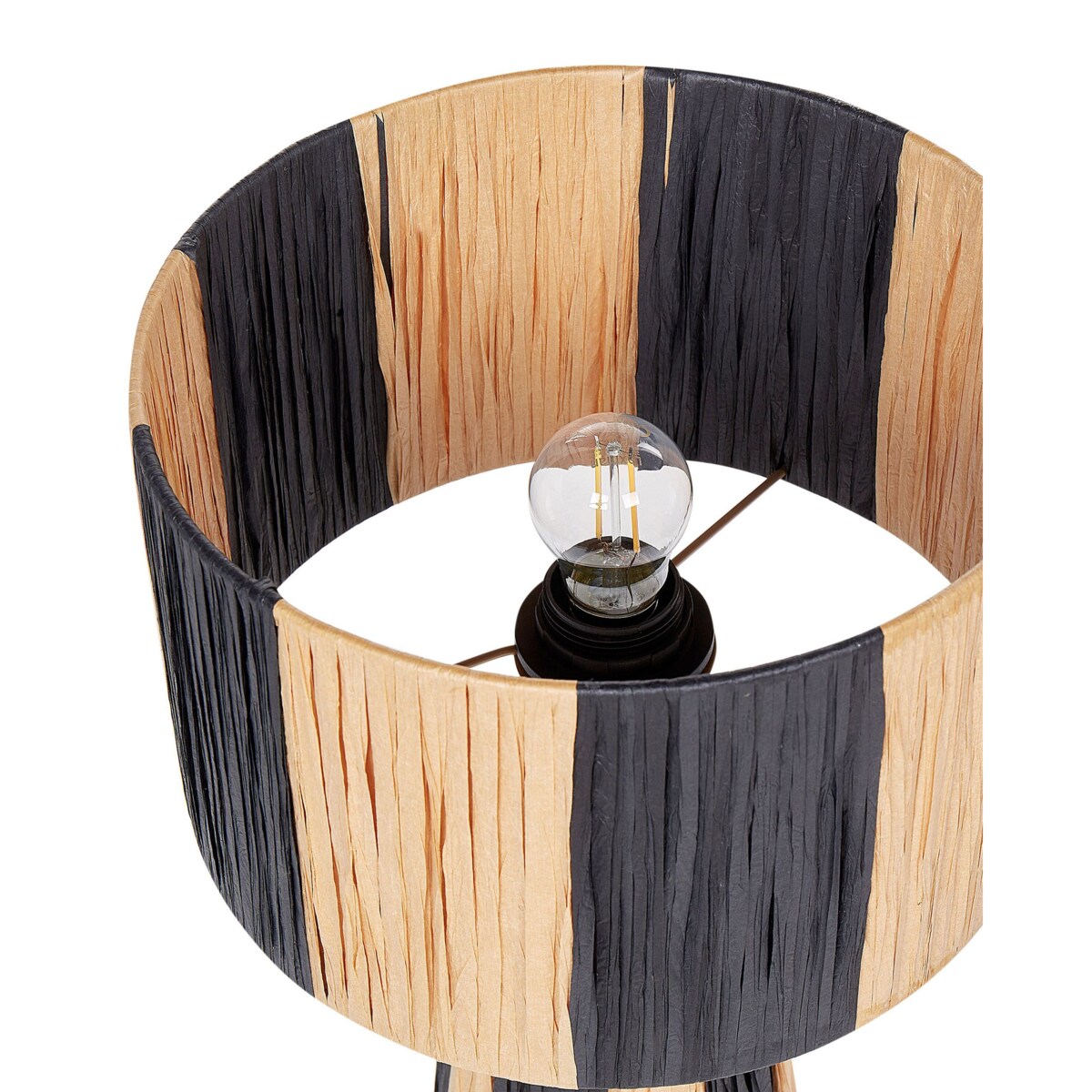 Lampa stołowa rafia naturalna z czarnym WELMEL
