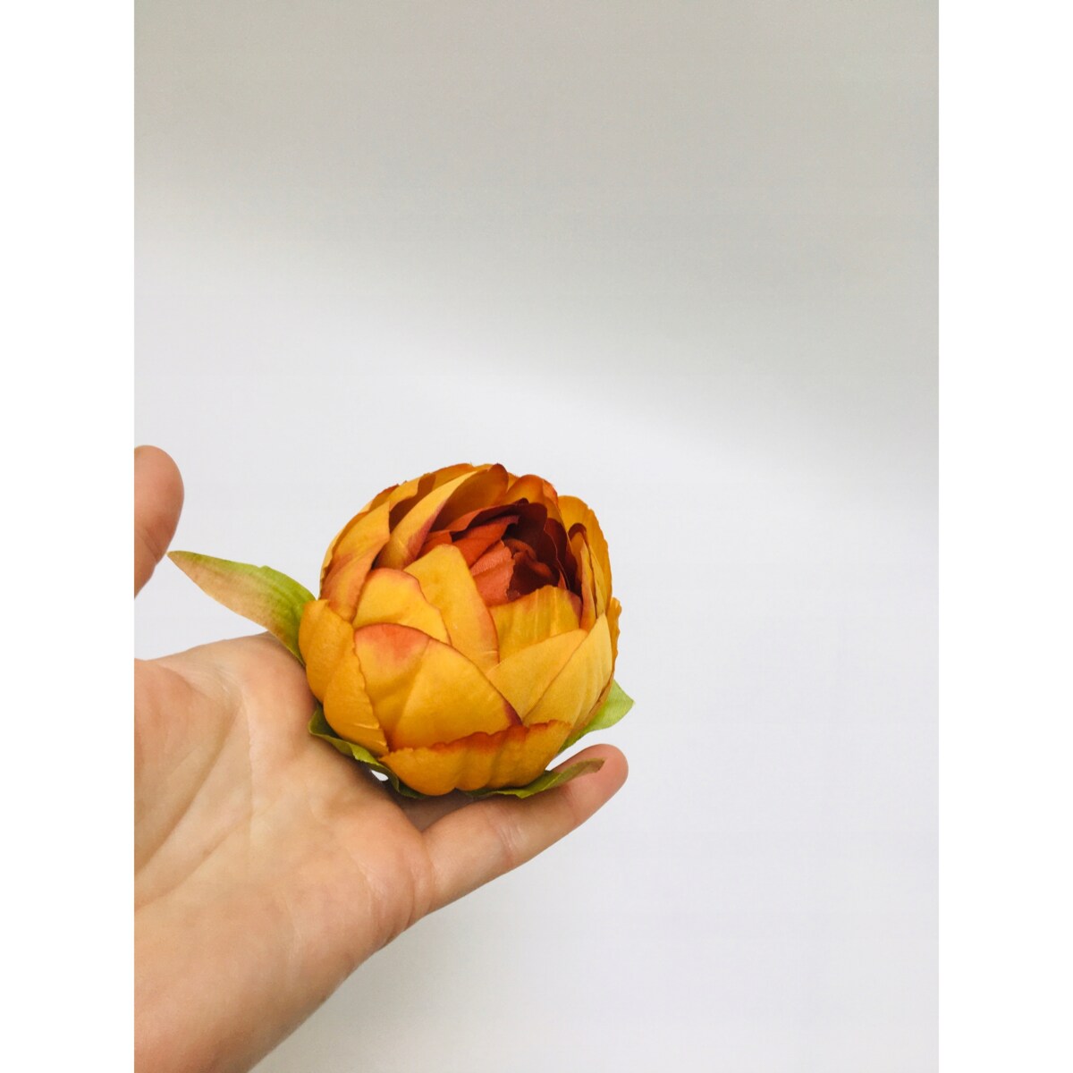 KWIATY sztuczne piwonia POMARAŃCZOWA główka do stroika wiązanki cmentarz