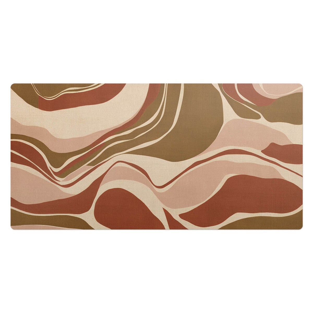 Beżowa mata na biurko Abstrakcyjne fale, 120x60 cm