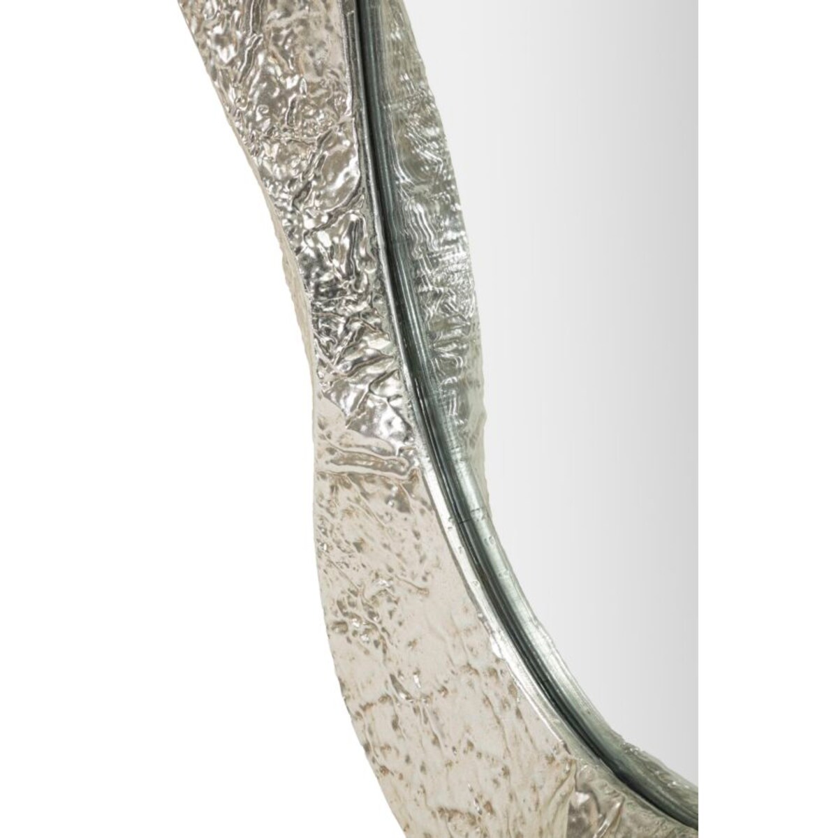 Lustro ścienne Argelux Oval, kolor srebrny, żelazo i płyta MDF, 87,5 x 6,5 x 128 cm, kształt owalny, do salonu i przedpokoju, Mauro Ferretti