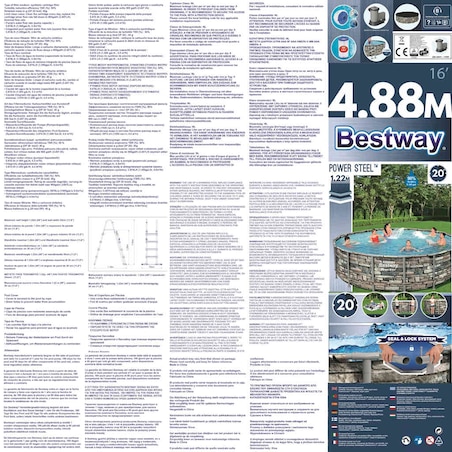 Bestway Basen Power Steel, z zestawem akcesoriów, 488 x 122 cm